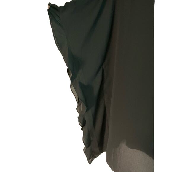 ELAINE TURNER Embroidered Tunic Kaftan Dress Black Multicolor Floral Boho Size M - Picture 4 of 5